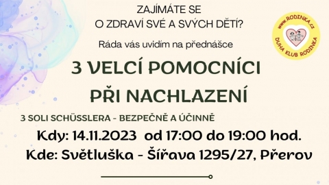 3 velcí pomocníci  při nachlazení 3 soli Schüsslera - bezpečně a účinně