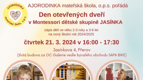 Den otevřených dveří v Montessori dětské skupině JASÍNKA