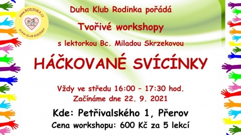 Tvořivé workshopy- Háčkované svícínky