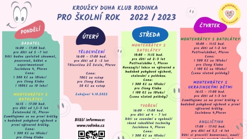 Kroužky pro školní rok 2022 /2023  - Přerov