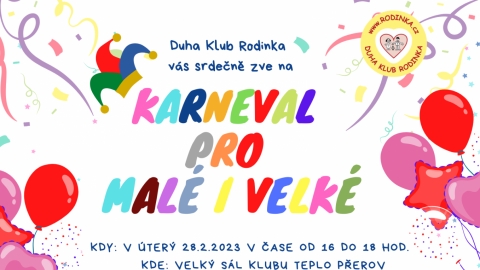 Karneval pro malé i velké - LETÁK